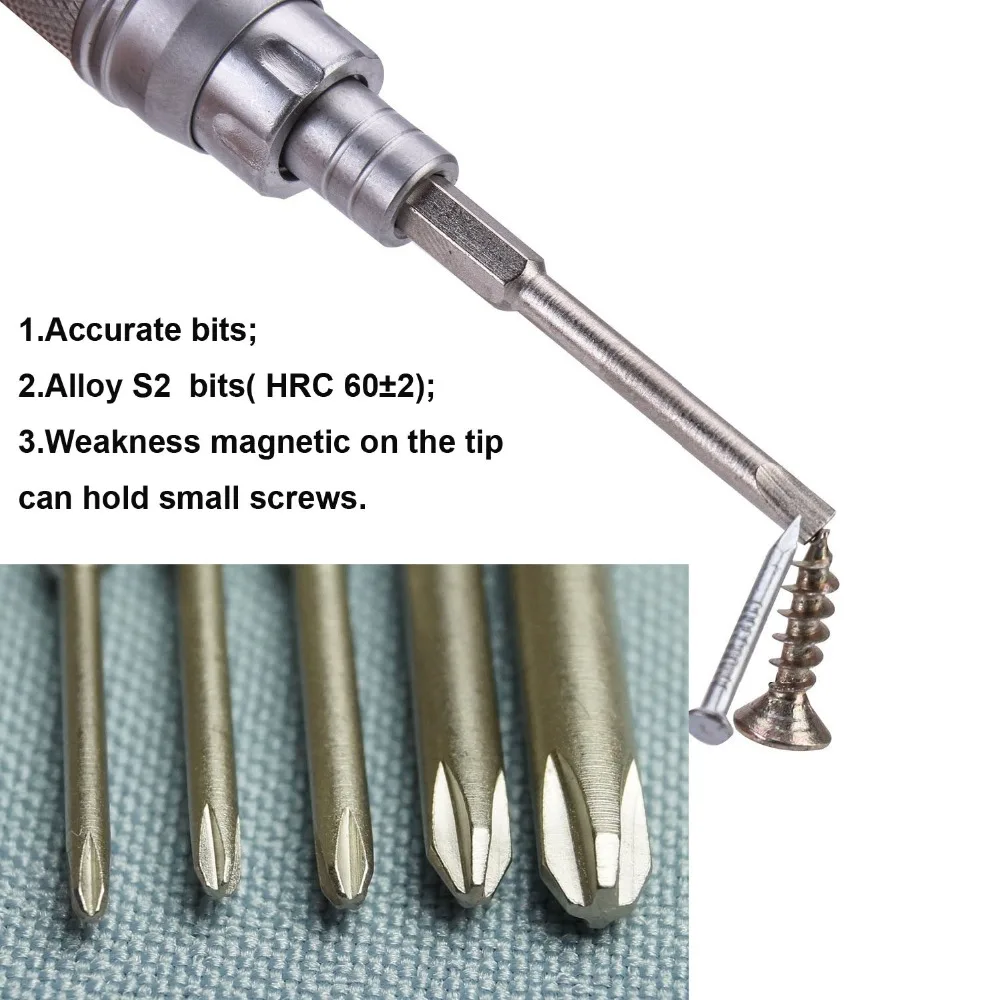 Chave de Fenda de Precisão Ferramenta de Reparo do Aço s2 para Iphone e computador e eletrônica e laptops Pcs com 22 Conjunto Nanch 23 Bits Kit - Image 5
