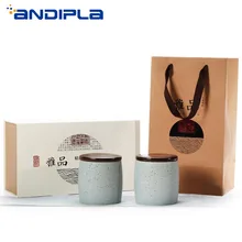 Японский стиль грубая керамика чай банки керамика кунг-фу чай набор Caddy кофе конфеты еда герметичный хранения Jar Винтаж Домашний декор