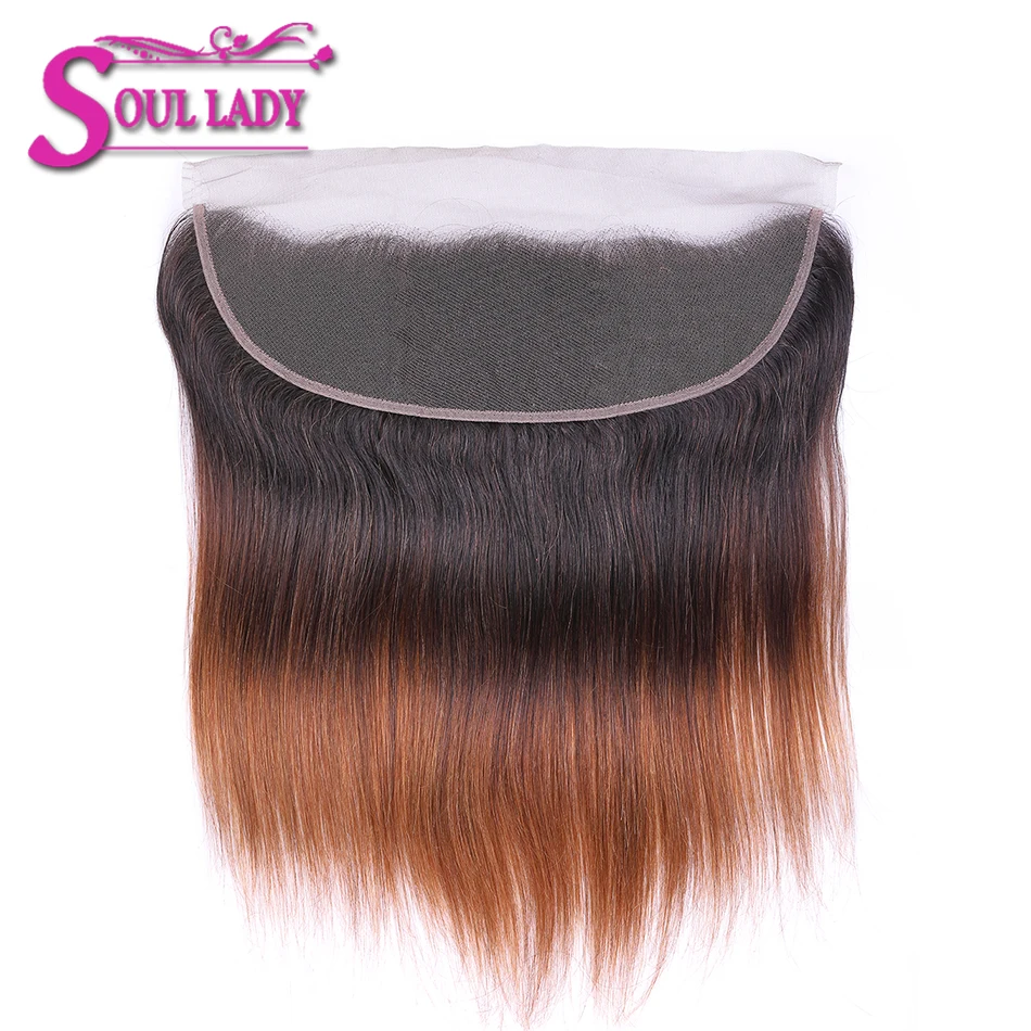  Ombre Peruvian Straight Hair Bundles With Frontal Closure Blonde Nonremy Human Hair Weave 13x4 Lace