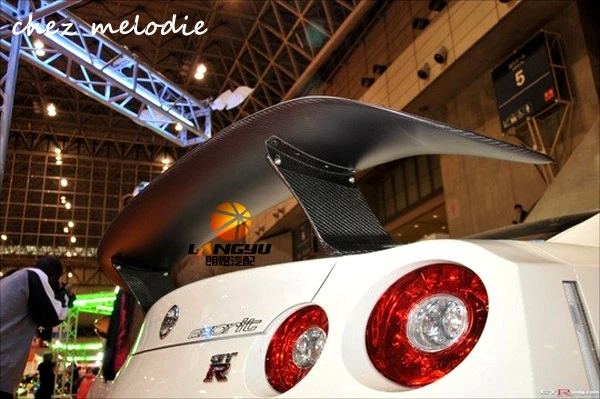 

Top quality real Carbon fiber Car rear trunk spoiler For Nissan GTR R35 2008-2016, drilling needed