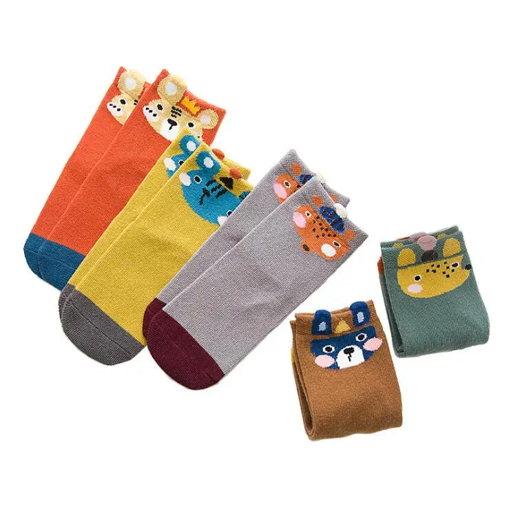 Г., 5 пар в упаковке, носки с рисунками животных новые детские носки осень-зима От 1 до 12 лет Детские носки для мальчиков и девочек