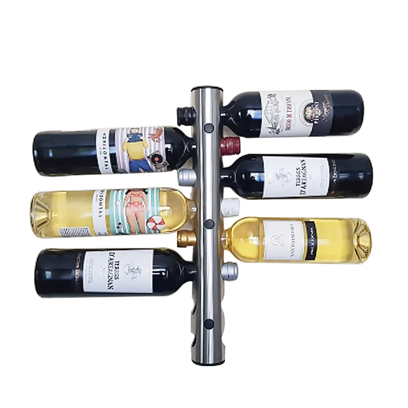 

Delicate Stainless Steel Wine Racks Bar Wall Mounted Holder 12 And 8 Bottles European Style Barware Kitchen Gadget Accessories