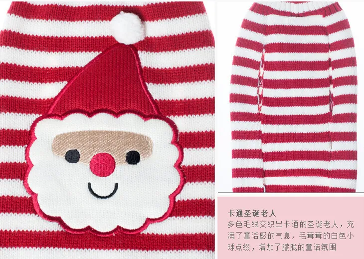 Рождественский свитер для собак с оленем/Санта Клаусом/тыквой, праздничная зимняя теплая вязаная одежда для собак, чихуахуа, домашних животных, одежда, костюм