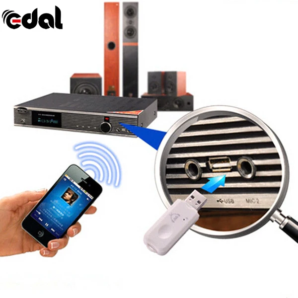 

EDAL Wireless Bluetooth USB Receiver Bluetooth Stereo Audio Receiver4.0 USB Amplifier Speaker Music Converter