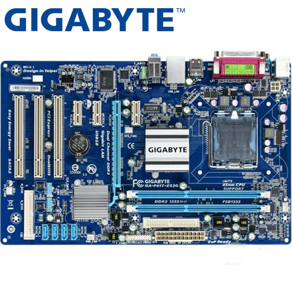 

GIGABYTE GA-P41T-ES3G Desktop Motherboard G41 Socket LGA 775 Q8200 Q8300 DDR3 8G ATX UEFI BIOS Original Used Mainboard P41T-ES3G