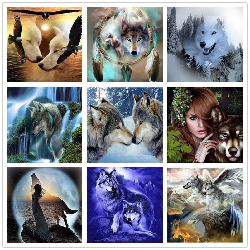 

full Diamond Embroidery 3D diy Diamond Painting Cross Stitch wolf animal 5d Diamond Mosaic Pattern Rhinestones,diamond mazayka