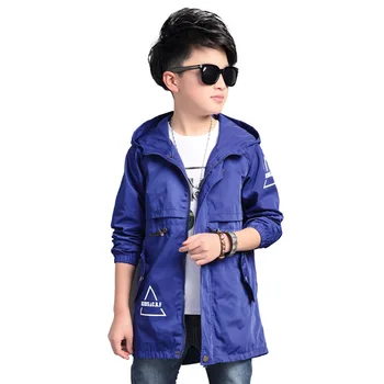 

Classic Kids Boy Trench Coat 2019 Autumn Gentleman Causal Hooded Trench Coat for 5-16 Years Boys Kids Children Outerwear Clothes