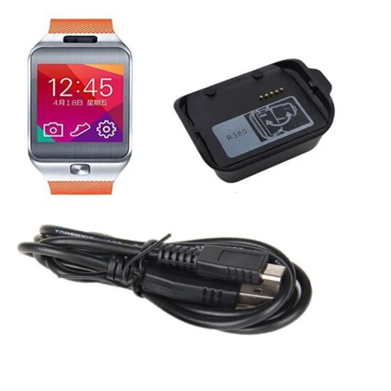 Мини-портативный смарт-часы с зарядной док-станцией и адаптером зарядного устройства для samsung Galaxy gear 2 SM-R380 часы с usb-кабелем