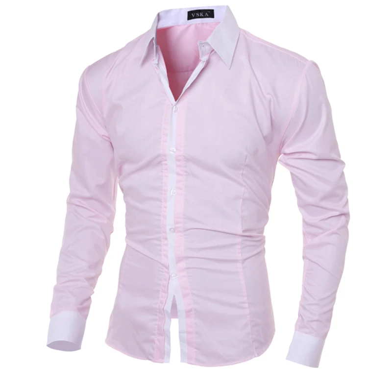 Мужские демисезонные рубашки с длинным рукавом, модная мужская повседневная однотонная тонкая рубашка NNX-083