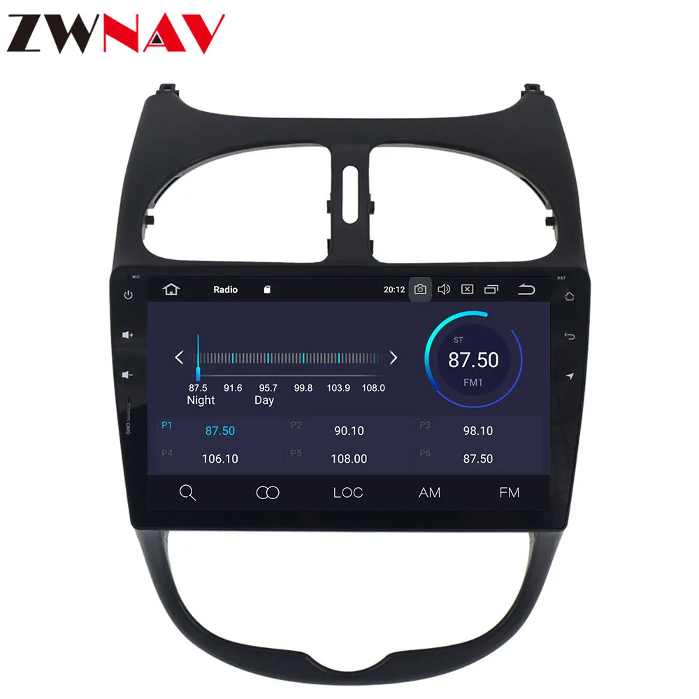 Sale ZWNAV Android 9.0 4+32GB Car No DVD Player FOR Peugeot 206 2000-2016 Radio Ibiza GPS Navigation with Mirroring link PX5 5