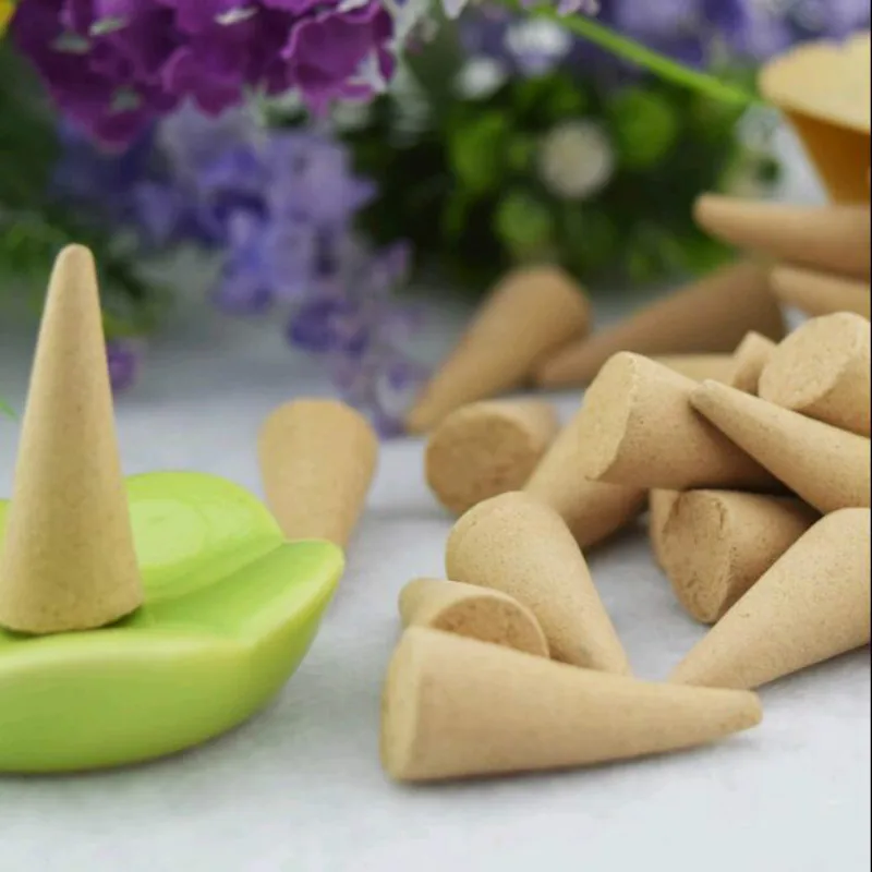 Random Floral Incense Cone With Tray Colorful Fragrance Scent Tower Incense Mixed Scent Aromatherapy Fresh Air Aroma Spice