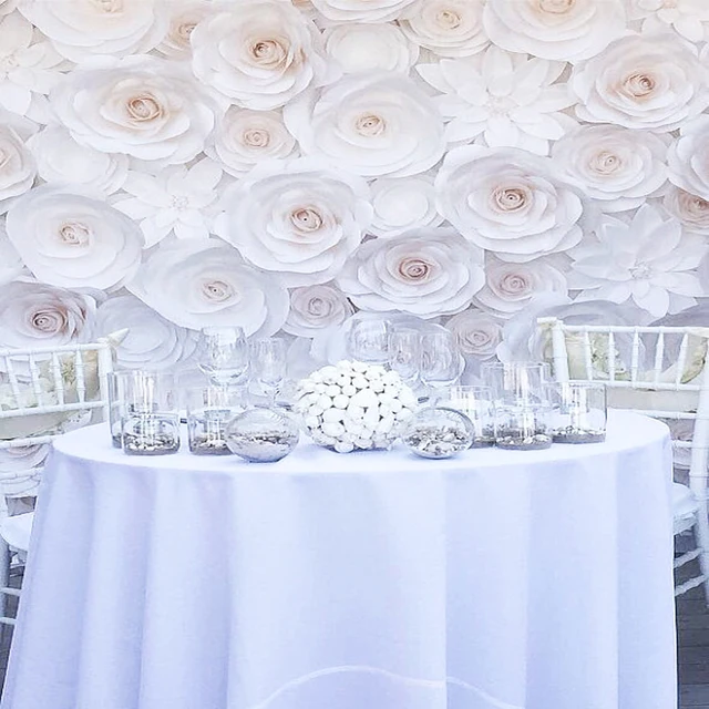 77pcs set giant paper flowers for wedding backdrop decorations paper flower display