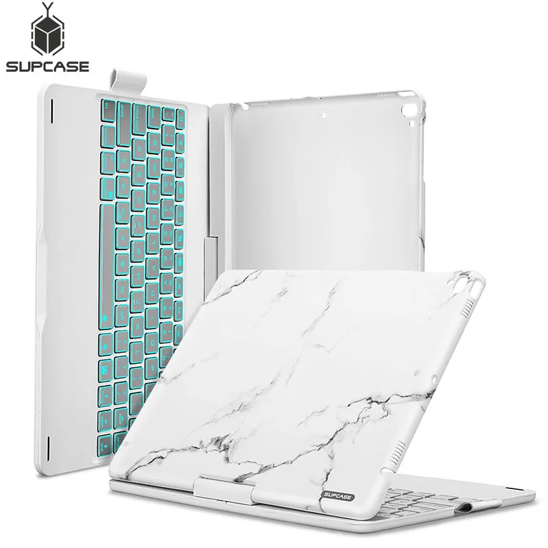 

For iPad 9.7 Case (2018/2017),For iPad Pro 9.7 Case 360 Rotate Wireless BT 7 Color LED Backlight Auto Wake/Sleep Keyboard Cover