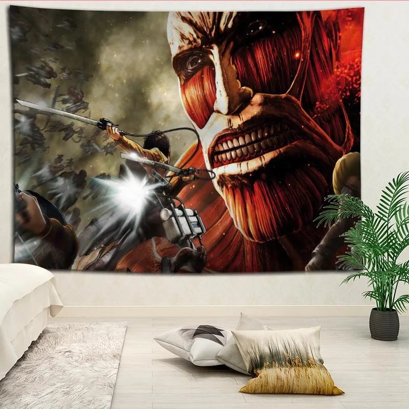 Новое прибытие атака на Титанов гобелен Висячие одеяло фон стены спальни дома художественные гобелены Декор настроить ваш образ - Цвет: 2