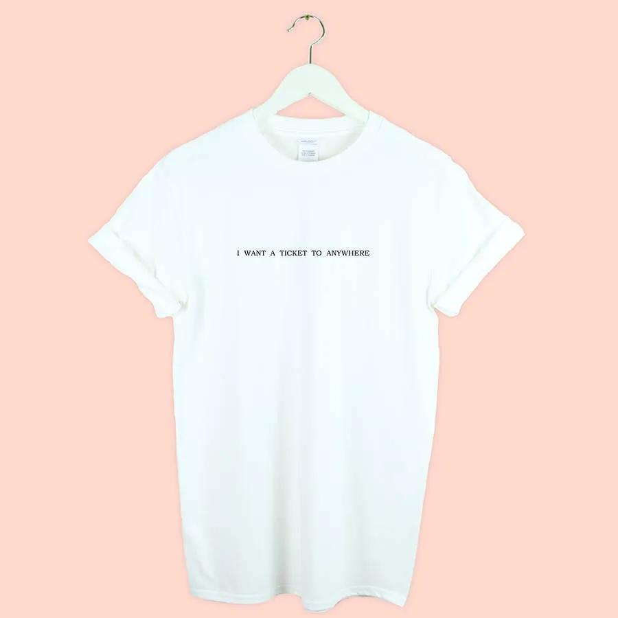 Женская футболка с принтом «I want a casette to anywhere», хлопковая Повседневная забавная футболка для девушек, топ, хипстер, Прямая поставка Y-69