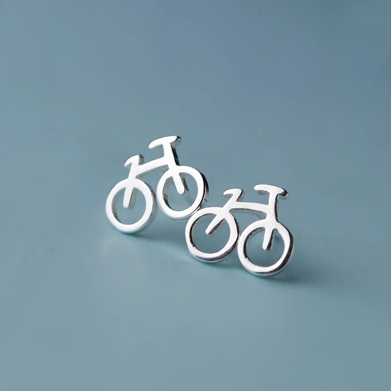 

Funny Bicycle Cute Silver Stud Unisex Earrings Gifts for Girls Kids Fashion Women Jewelry for Boys