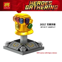 100 шт./лот Супергерои Мстители 3 хром Бесконечность гаунтлет с 6 шт. мощность камни танос строительные блоки детские игрушки