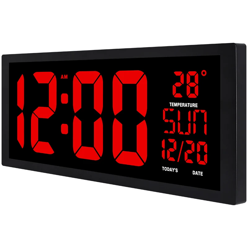 large square wall clock, LCD power saving digital Alarm ...