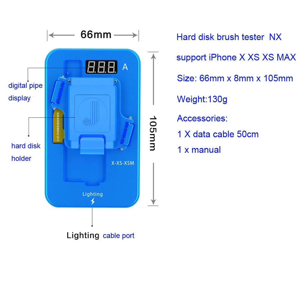 JC Жесткий Диск щетка испытательное приспособление N7 N8 NX для iPhone 7 7Plus 8 8Plus X XS MAX
