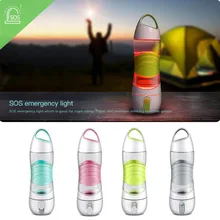 400ml Sport Smart Reminder Water Bottle Outdoor Portable Cool Beauty Mist Spray Bottle With SOD LED Light Hiking Drinking Bottle