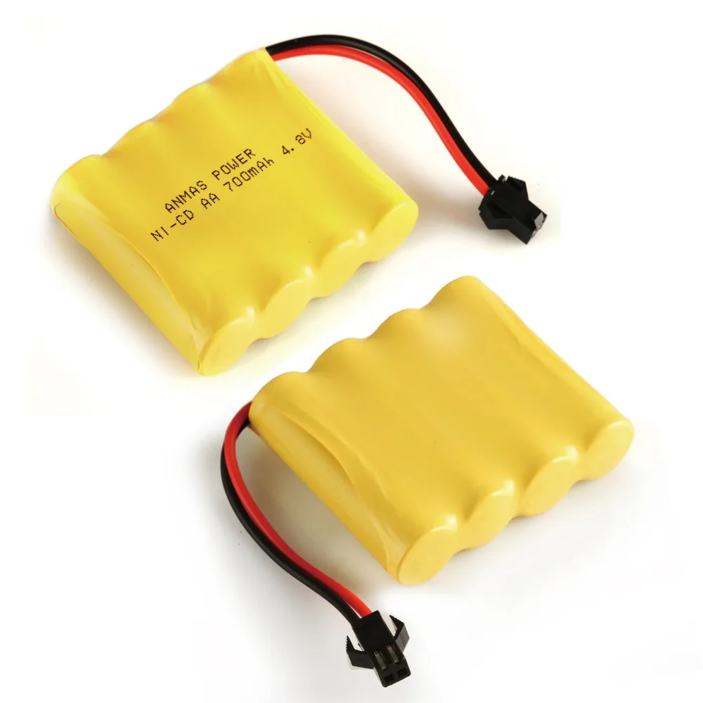 1 упаковка Anmas power 4,8 V 700mAh перезаряжаемая AA батарея RC Ni-Cd SM 2-контактный разъем игрушечного автомобиля Nicd батареи