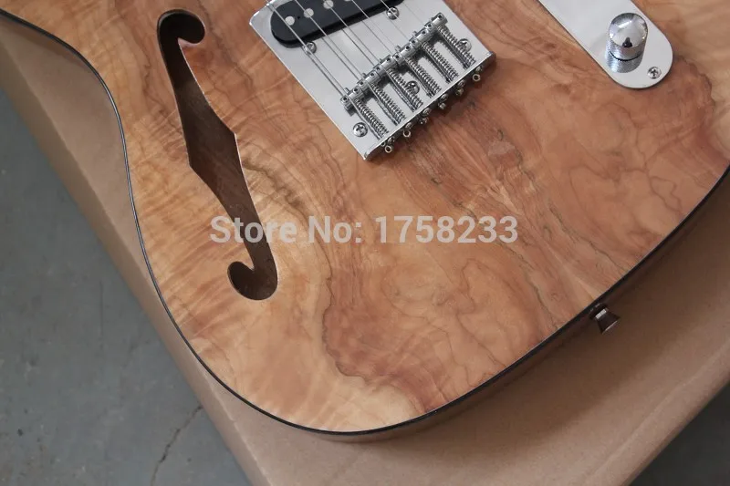 

. Free Shipping New Arrival Nature Wood F TL Semi Hollow Guitar F Hole Jazz Custom Shop Electric Guitar 6 Strings