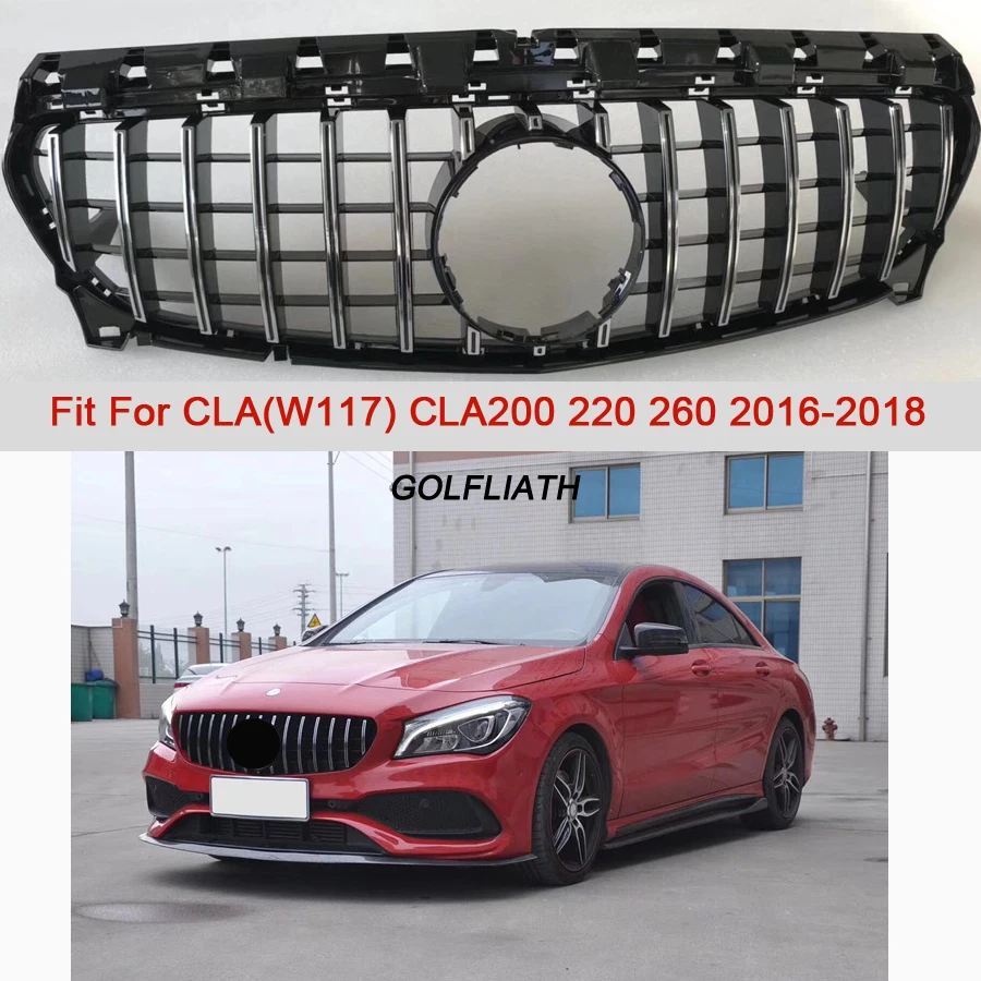 

GTR style Grille AMG Front Grill For CLA Class Mercedes Benz W117 C117 CLA200 220 CLA260 300 2016 2017 2018 ABS Material