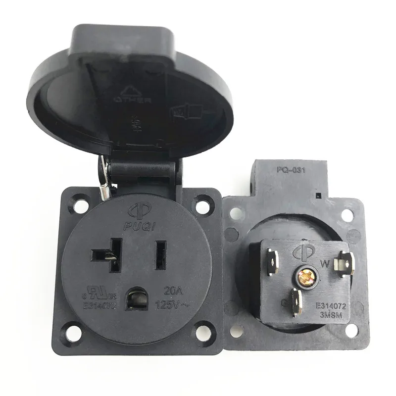 

2PCS/lot 20A 125V US standard waterproof socket AC power Socket Industrial waterproof socket