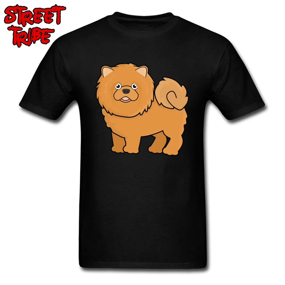 100% Cotton Men Short Sleeve Cute Chow Chow Tshirts Comics Tops T Shirt Funny Europe Round Neck Clothing Shirt Cute Chow Chow black
