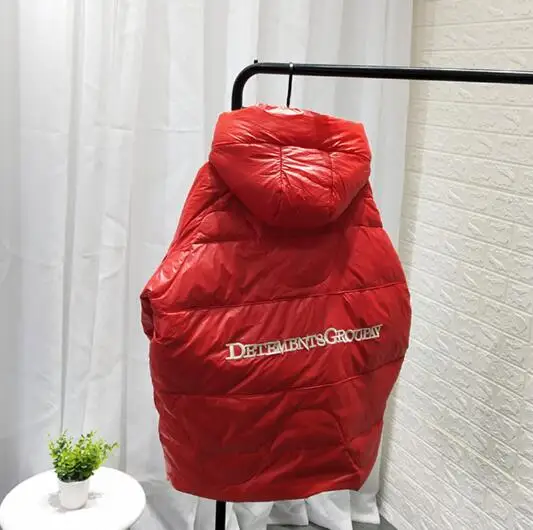 Зимнее женское пальто зимняя новая коллекция с капюшоном Женская Зимняя Куртка парка женское плотное теплое Свободное пальто куртка на утином пуху - Цвет: red