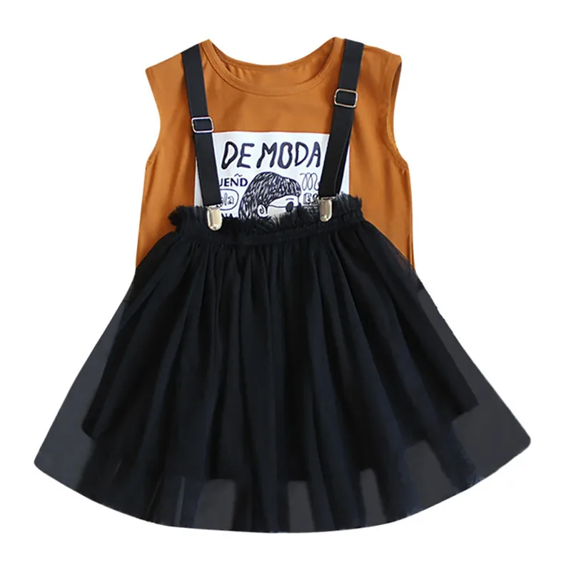 

Telotuny princess dress baby girl dresses party and wedding Cartoon Letter flower girl dresses for beach wedding Dec18