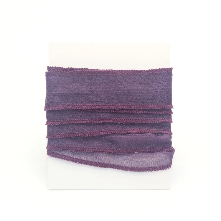 Новое поступление, 10 цветов, Шелковое Сари, лента для йоги, Модный женский браслет - Окраска металла: dark purple2