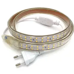 AC220V SMD 2835 Светодиодные ленты гибкий свет 5 м/10 м/15 м/20 м/50 м /100 м + Мощность, водонепроницаемый Светодиодные ленты света Двухрядные 180