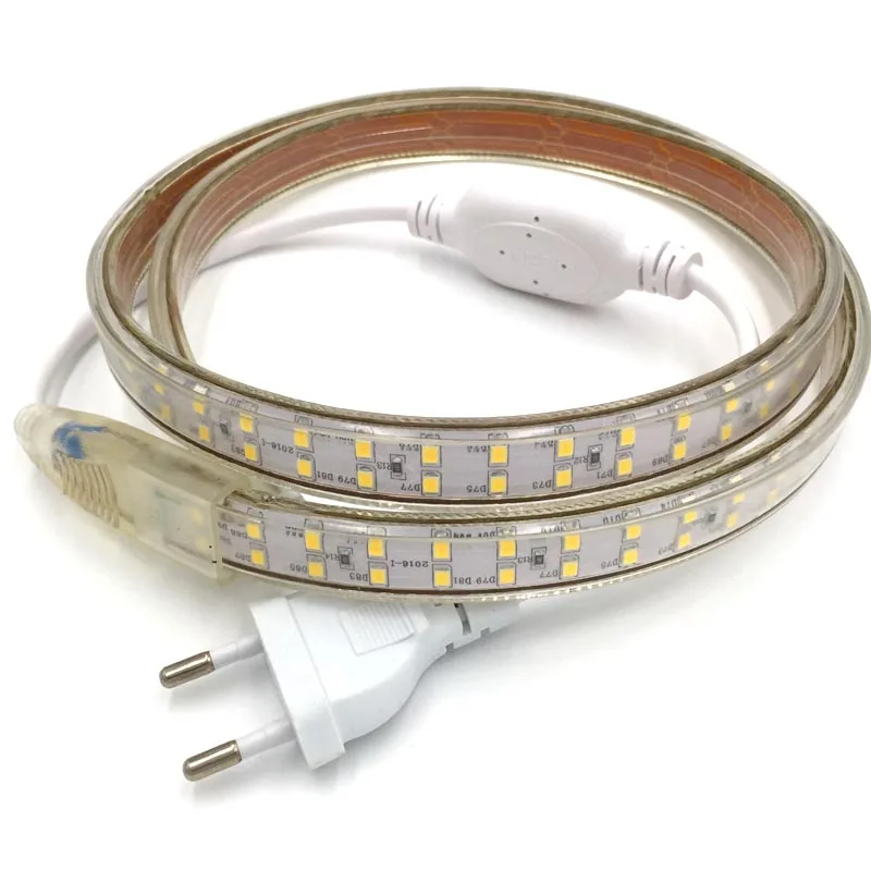 AC220V SMD 2835 Светодиодные ленты гибкий светильник 5 м/10 м/15 м/20 м/50 м/100 м + Мощность