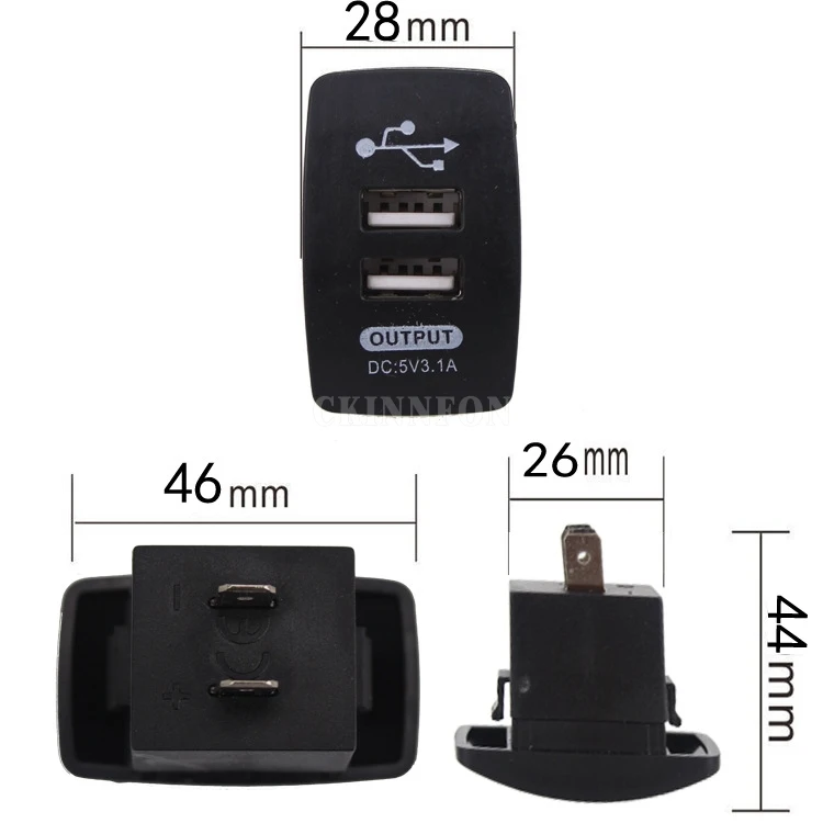 Автомобильное зарядное устройство с двумя USB портами 100 шт./лот 12 24 В 5 а