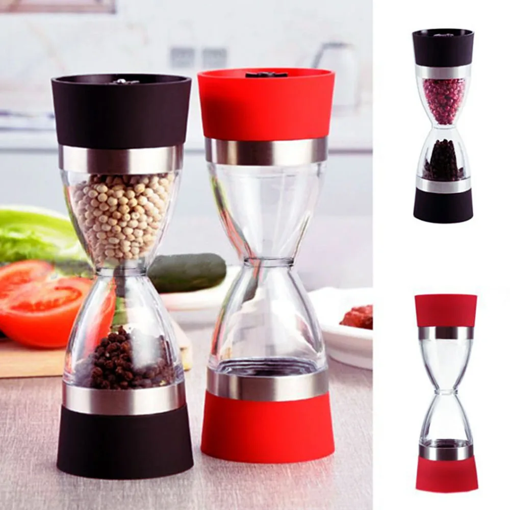 

Manual 2 In 1 Salt Pepper Mill Grinder ,Stainless Steel , Kitchen Tool, Spice Container Seasoning bottle