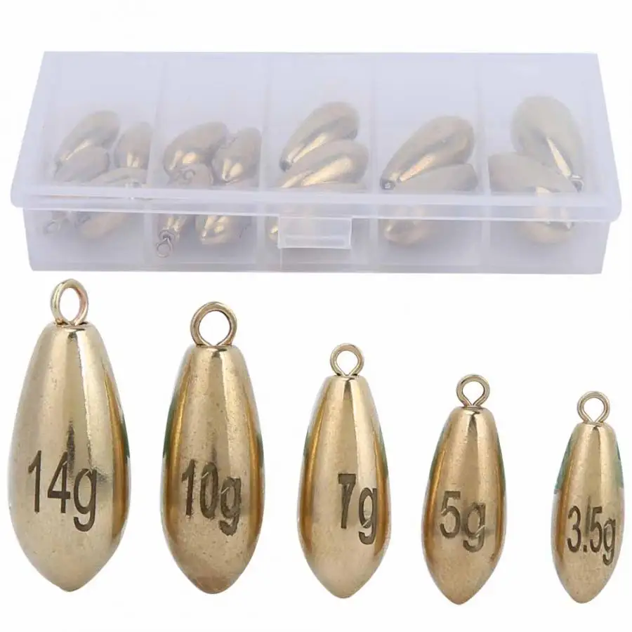 16pcs Outdoor Fishing Weights Fishing Copper Sinkers Weights Anglers