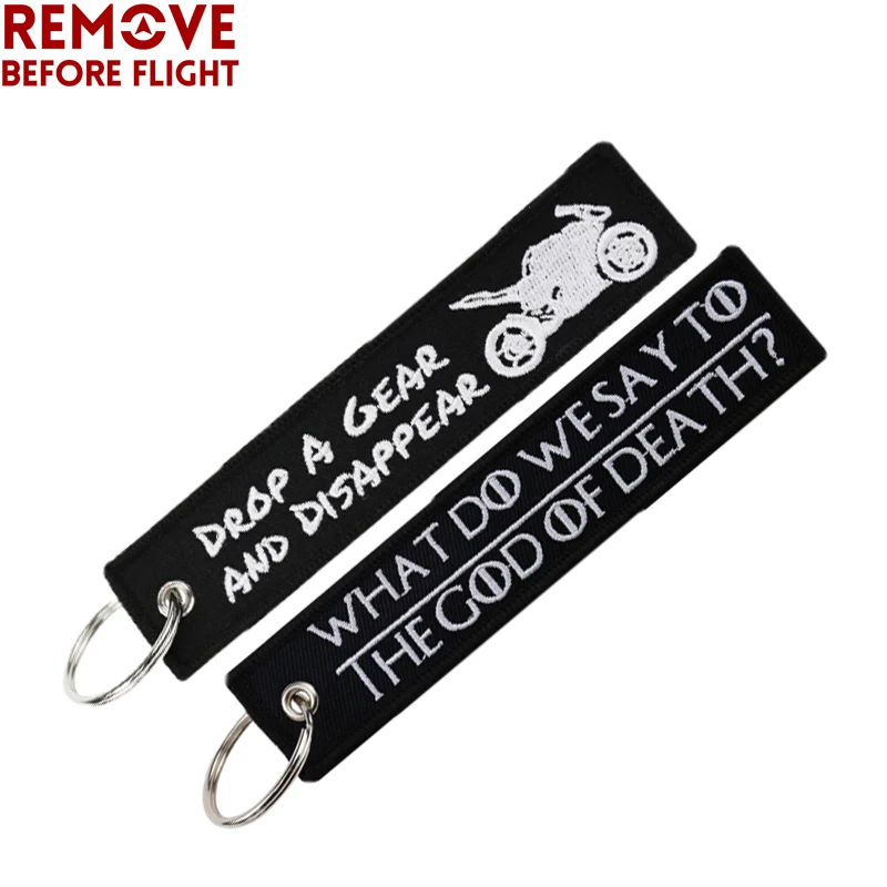 

New 2PCS Black Keychain Holder for Motorcycle Key Ring Embroidery Key Fobs OEM ATV Car Key Chains llaveros Bijoux Aviation Gifts