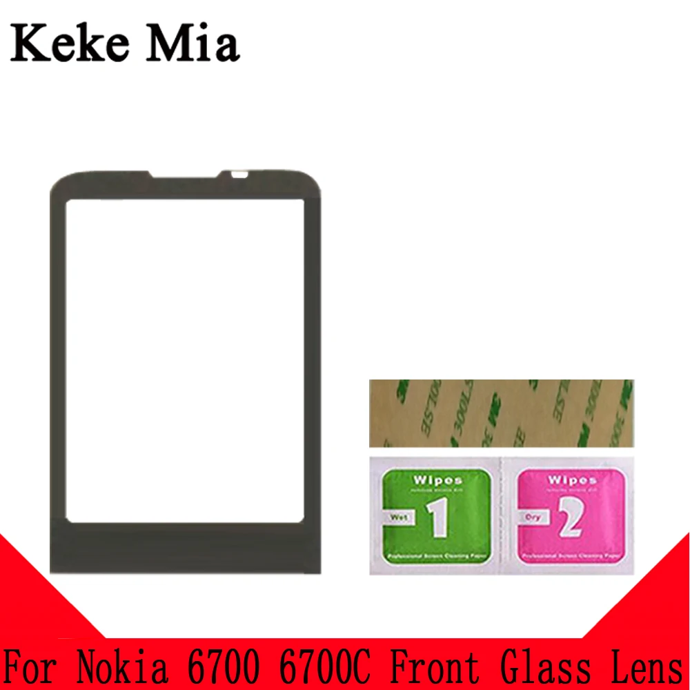Keke Миа 2," Объектив Передняя панель для Nokia 6700 сотовый телефон стекло для Nokia 6700C lcd мобильный телефон - Цвет: Black