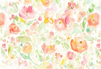 

Laeacco Flowers Watercolor Painting Baby Newborn Photography Backgrounds Customized Photographic Backdrops For Photo Studio