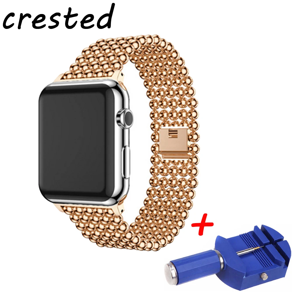 Браслет из нержавеющей стали для Apple watch Band 44 мм 42 38 40 ремешок наручных часов iwatch 5 4