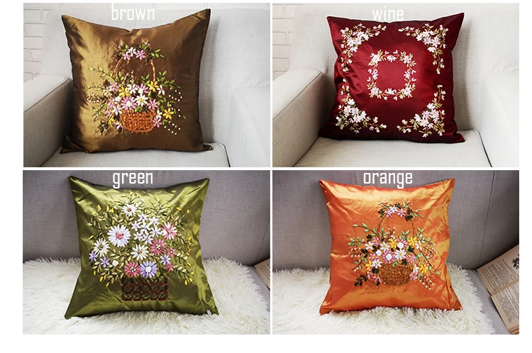 Ribbon embroidery pillow case (2)