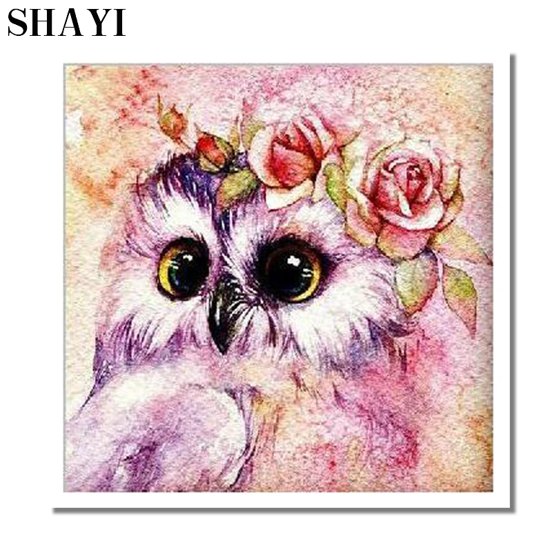 

Diy 5D Cute Owl Diamond Painted Embroidery Crafts Round Diamond Crystal Diamond Cross Embroidered Wall Decoration Gift. L209