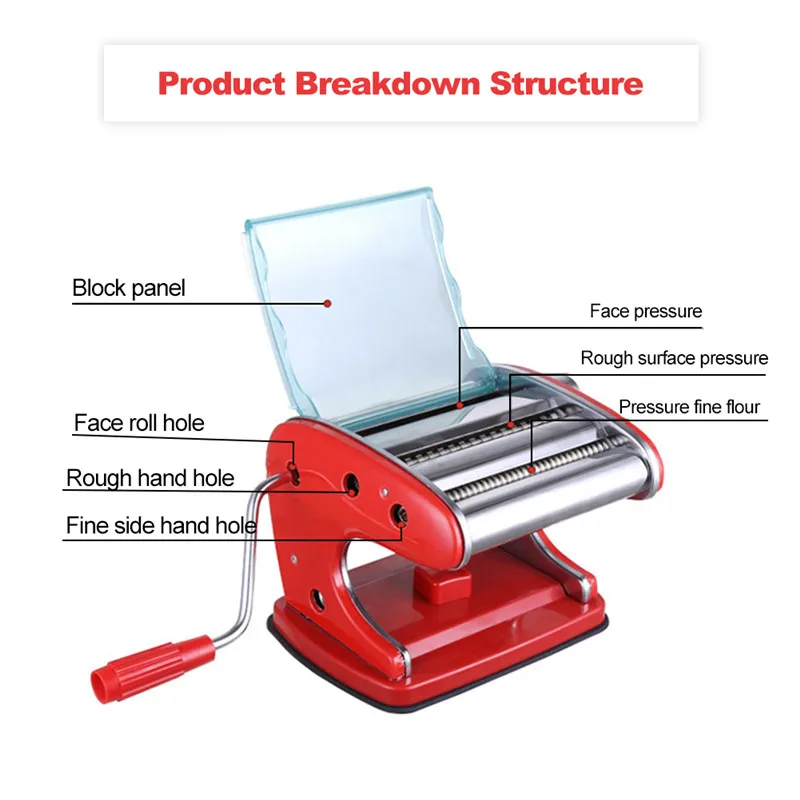  Stainless Steel Kitchen Household Pasta Making Machine Manual Noodle Maker Hand Operated Spaghetti  - 32946425692