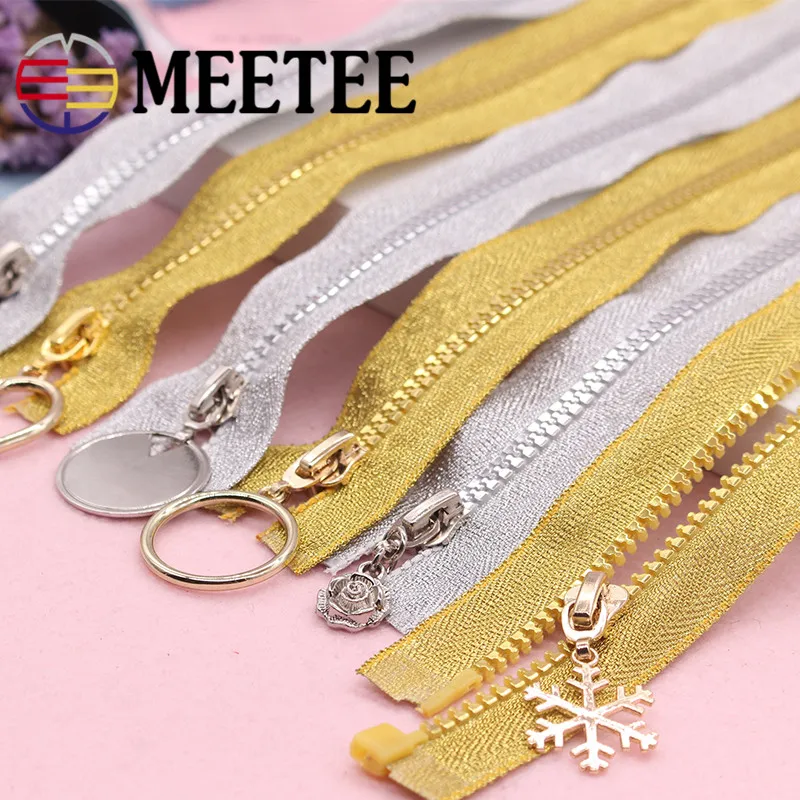 2Pcs 60cm 5 Open end Resin Zipper for Sewing Eco friendly Silver Gold
