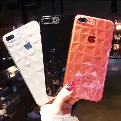 YHCSZ ромб Ясно мягкая TPU противоударный простой телефон чехол для iphone 6 6s 7 8 plus X