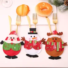 3Pcs Kawaii Santa Claus Snowman Elk Knife Fork Bag Christmas Decorations For Home Table Dinner Decor Xmas New Year Decor 3Pcs Kawaii Santa Claus Snowman Elk Knife Fork Bag Christmas Decorations For Home Table Dinner Decor Xmas New Year Decor