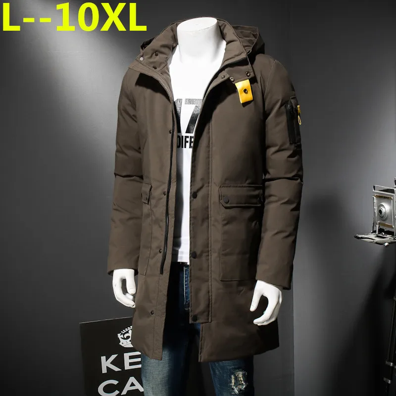 10XL 9XL 8XL 6XL 5XL 2018 зимнее мужское длинное пальто с изысканным карманом на руку