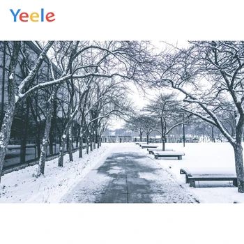 

Yeele Winter Landscape Photocall Tree Grunge Bench Photography Backdrops Personalized Photographic Backgrounds For Photo Studio
