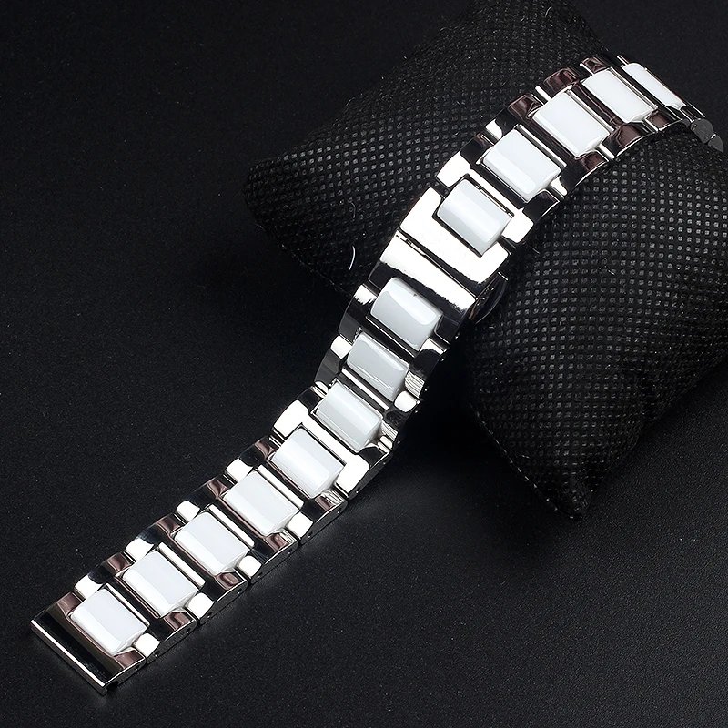 Lover's Ceramic Stainless Steel Watchbands 14MM 16MM 18MM 20MM 22MM Men